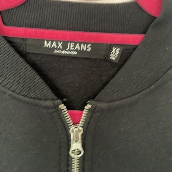 Max Jeans Black Zip Up Jacket Size XS - Picture 3 of 4